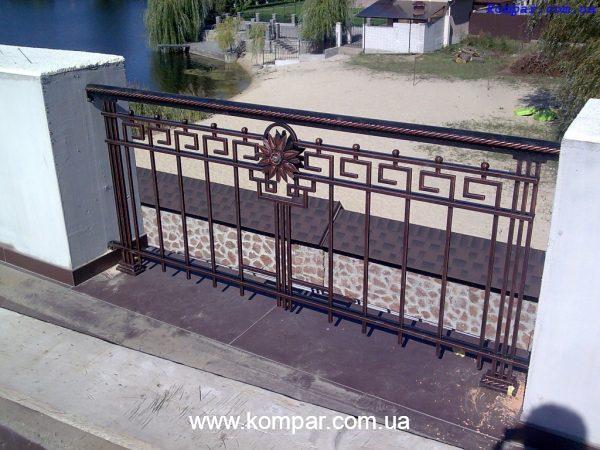 Огородження балкону - (модель ОБ027) | Кузня "Компар" виконує замовлення будь-якої складності. Ковані ворота, паркани, огородження сходів та інше.
