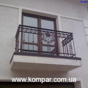 Огородження балкону - (модель ОБ010) | Кузня "Компар" виконує замовлення будь-якої складності. Ковані ворота, паркани, огородження сходів та інше.