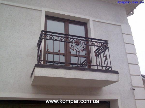 Огородження балкону - (модель ОБ010) | Кузня "Компар" виконує замовлення будь-якої складності. Ковані ворота, паркани, огородження сходів та інше.