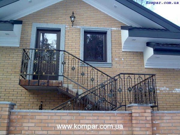 Огородження балкону - (модель ОБ022) | Кузня "Компар" виконує замовлення будь-якої складності. Ковані ворота, паркани, огородження сходів та інше.
