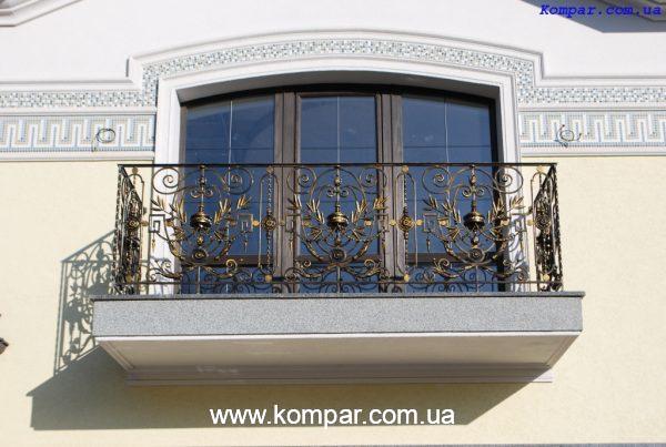 Огородження балкону - (модель ОБ020) | Кузня "Компар" виконує замовлення будь-якої складності. Ковані ворота, паркани, огородження сходів та інше.