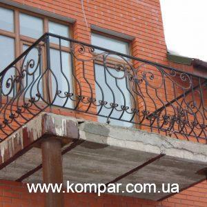 Огородження балкону - (модель ОБ016) | Кузня "Компар" виконує замовлення будь-якої складності. Ковані ворота, паркани, огородження сходів та інше.