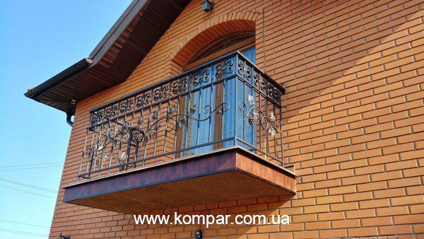 Огородження балкона - (модель ОБ02) | Кузня "Компар" виконує замовлення будь-якої складності. Ковані ворота, паркани, огородження сходів та інше.